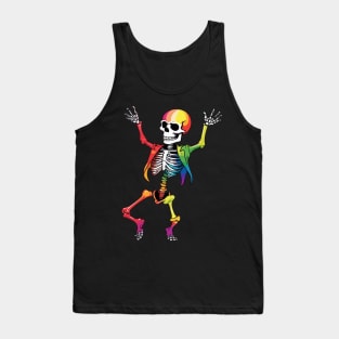 Dancing Skeleton Rainbow Tank Top